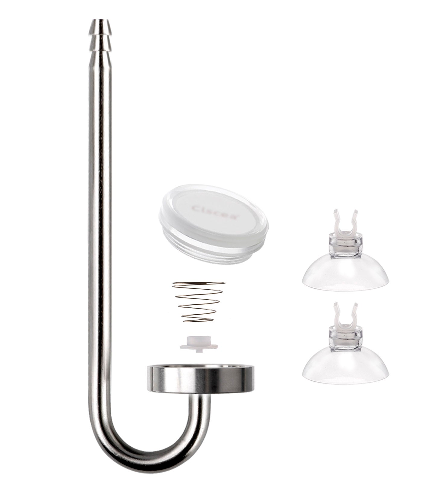 Clscea CO2 Stainless steel diffuser, CO2 Atomizer with Built-in Check Valve and Replaceable Disc for Aquarium Plant Tank