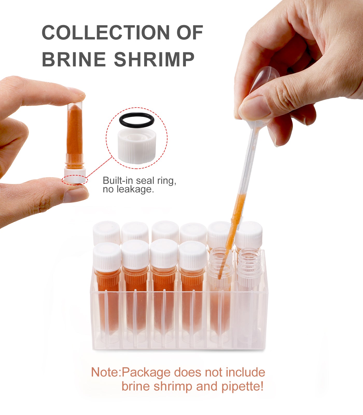 Clscea Aquarium Baby Brine Shrimp Dispense Storage Container Collection Tubes Kit for Brine Shrimp Hatchery 12 x 1.5 ml