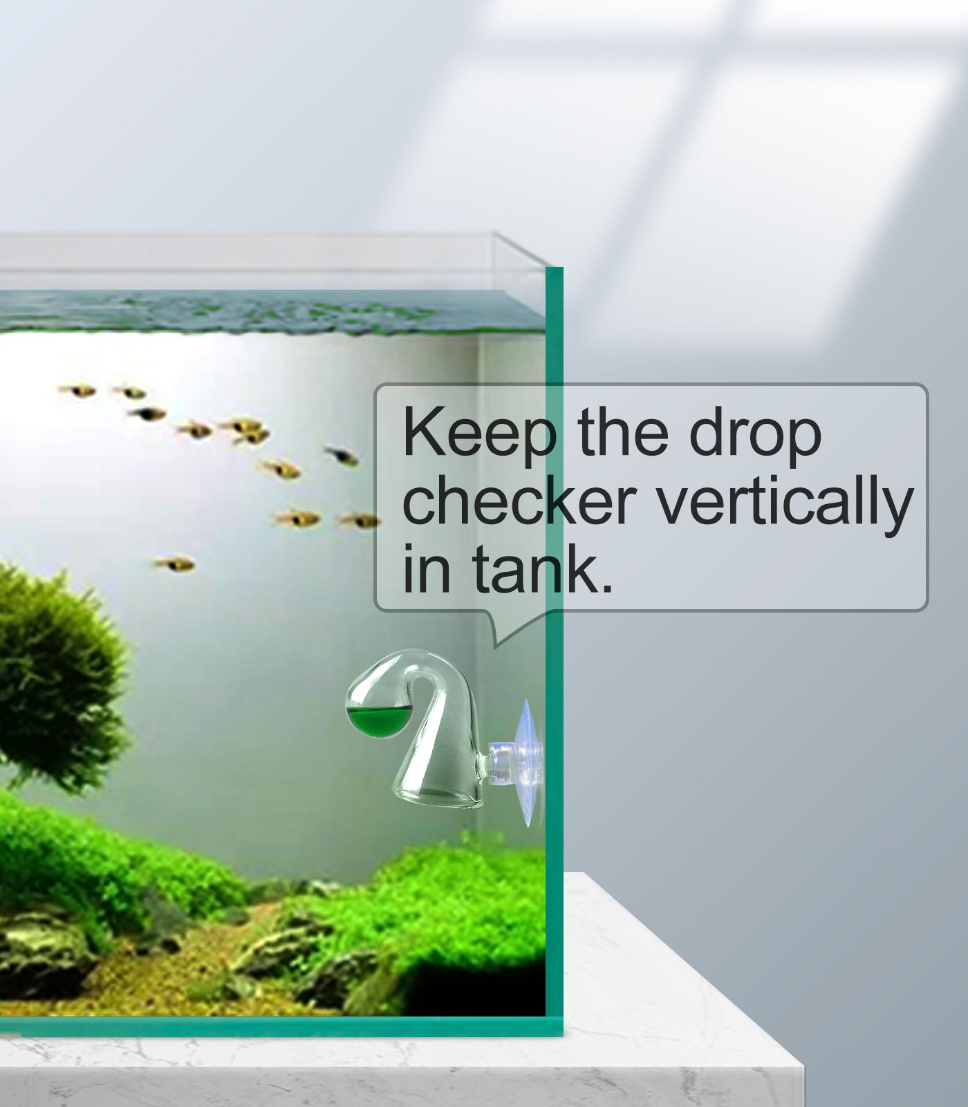 Aquarium CO2 Drop Checker CO2 Indicator (Glass Checker+15ml)