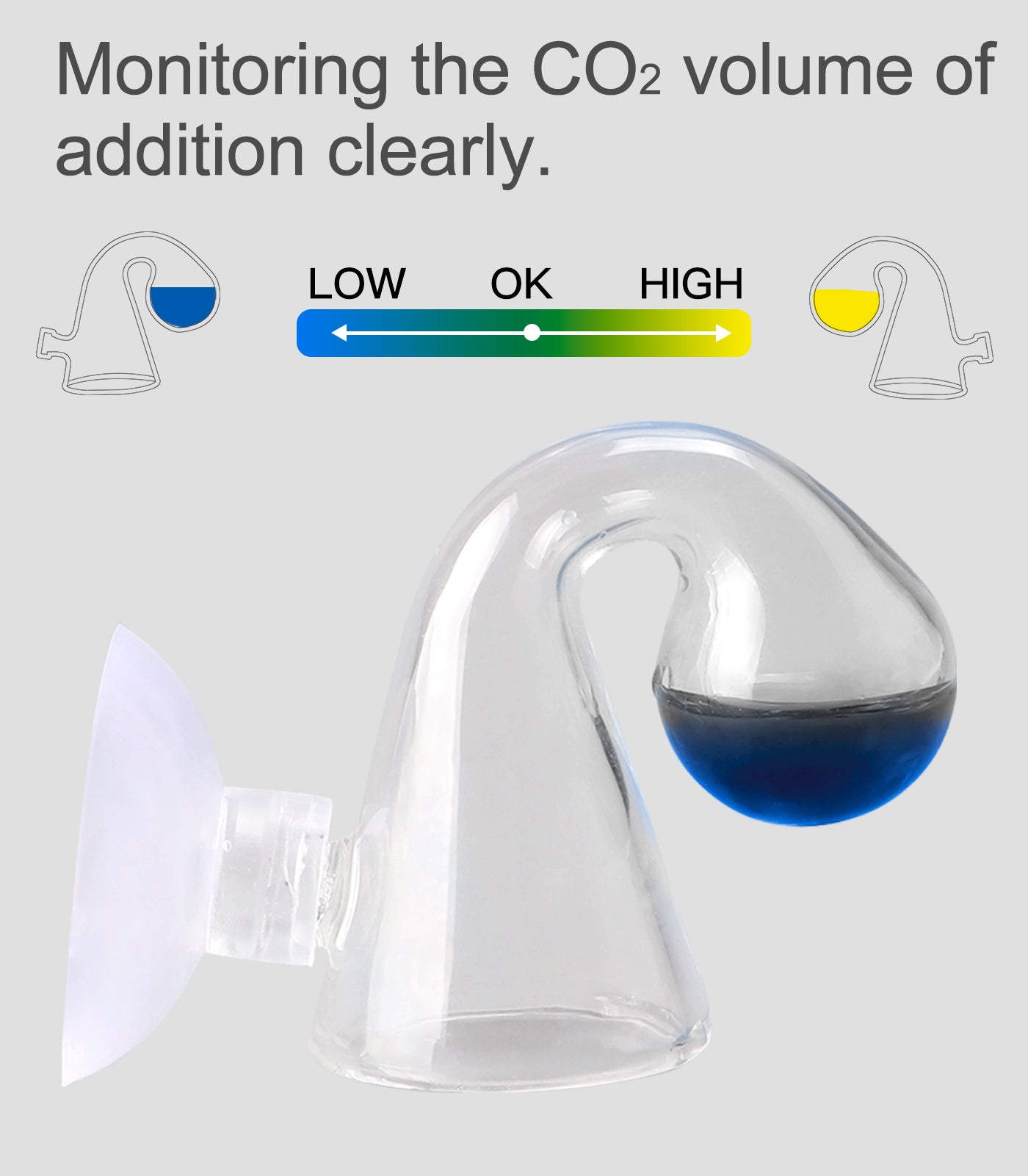 Aquarium CO2 Drop Checker CO2 Indicator (Glass Checker+15ml)