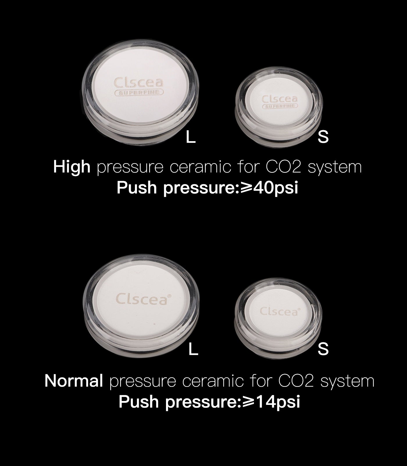 Clscea Stainless Steel CO2 Diffuser Ceramic Replacement, High Pressure L