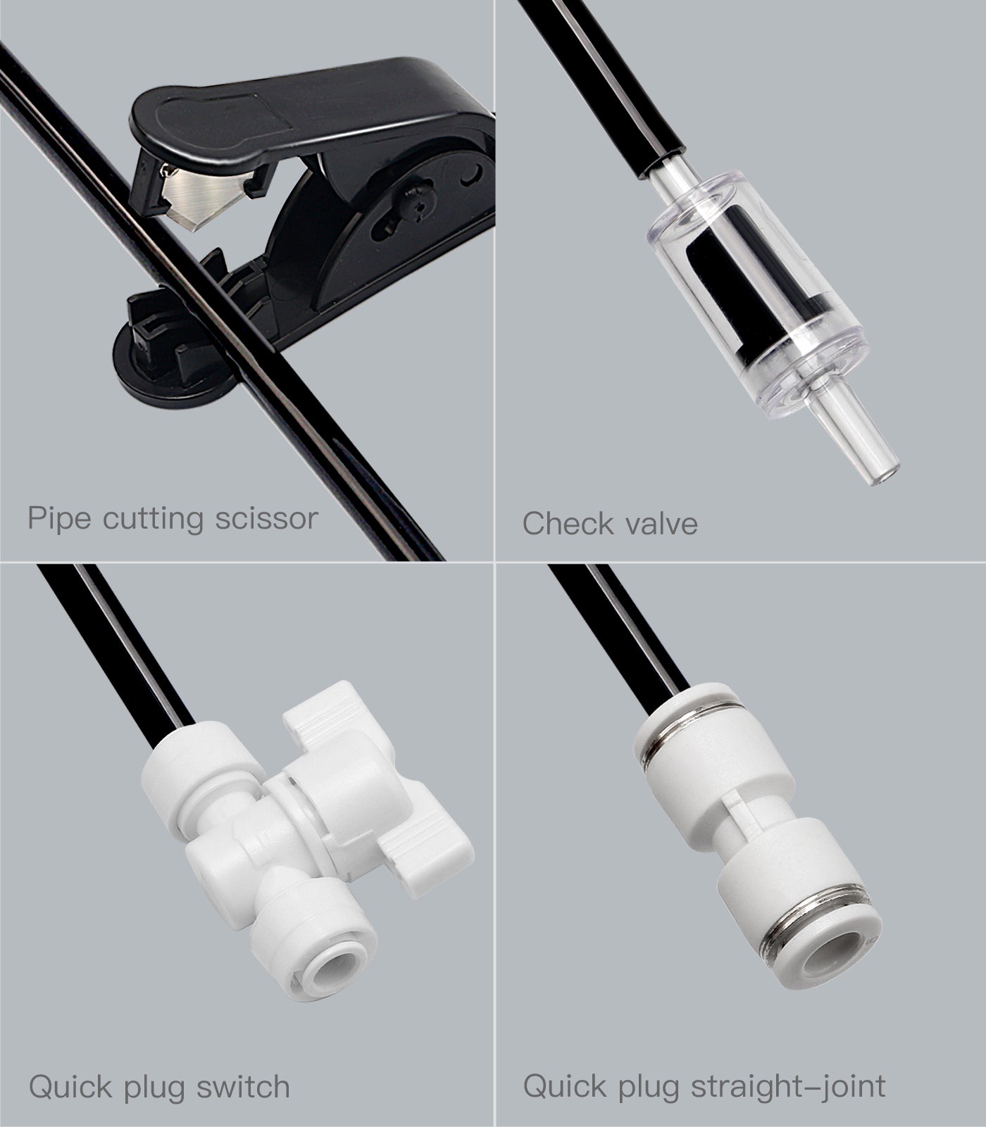 Aquarium Premium CO2 Proof Tubing PU Rigid Tube 4/6mm 5 Meters (16ft),Black