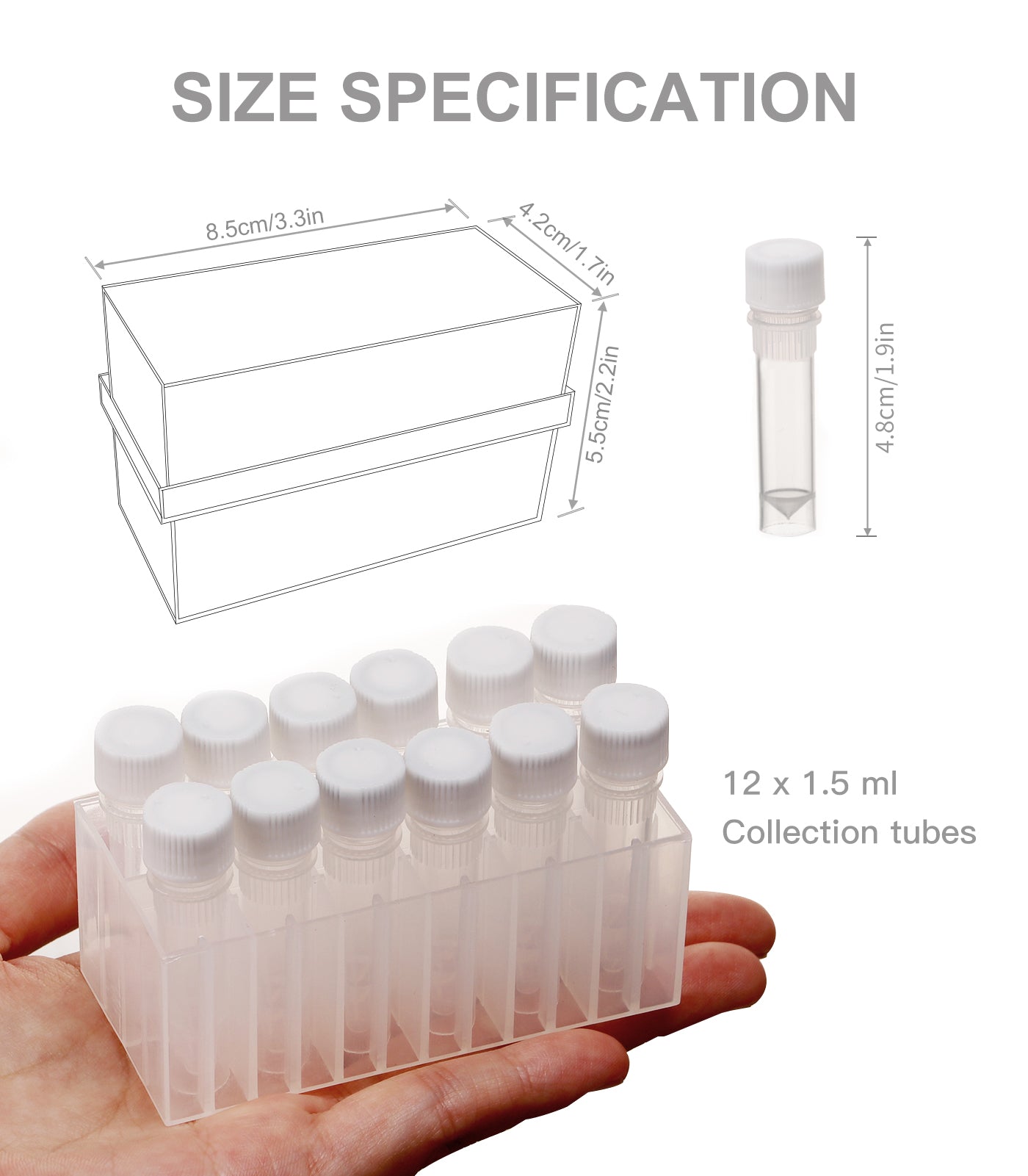 Clscea Aquarium Baby Brine Shrimp Dispense Storage Container Collection Tubes Kit for Brine Shrimp Hatchery 12 x 1.5 ml