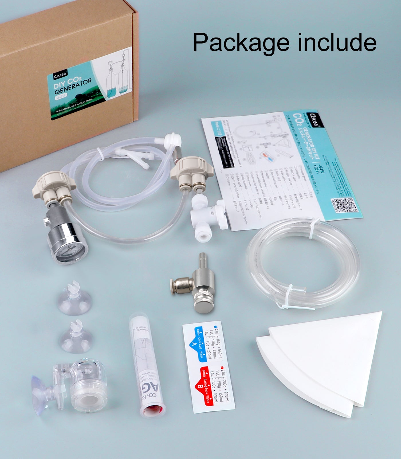 G211 Aquarium DIY CO2 Generator System Kit with Needle Valve & CO2 Diffuser