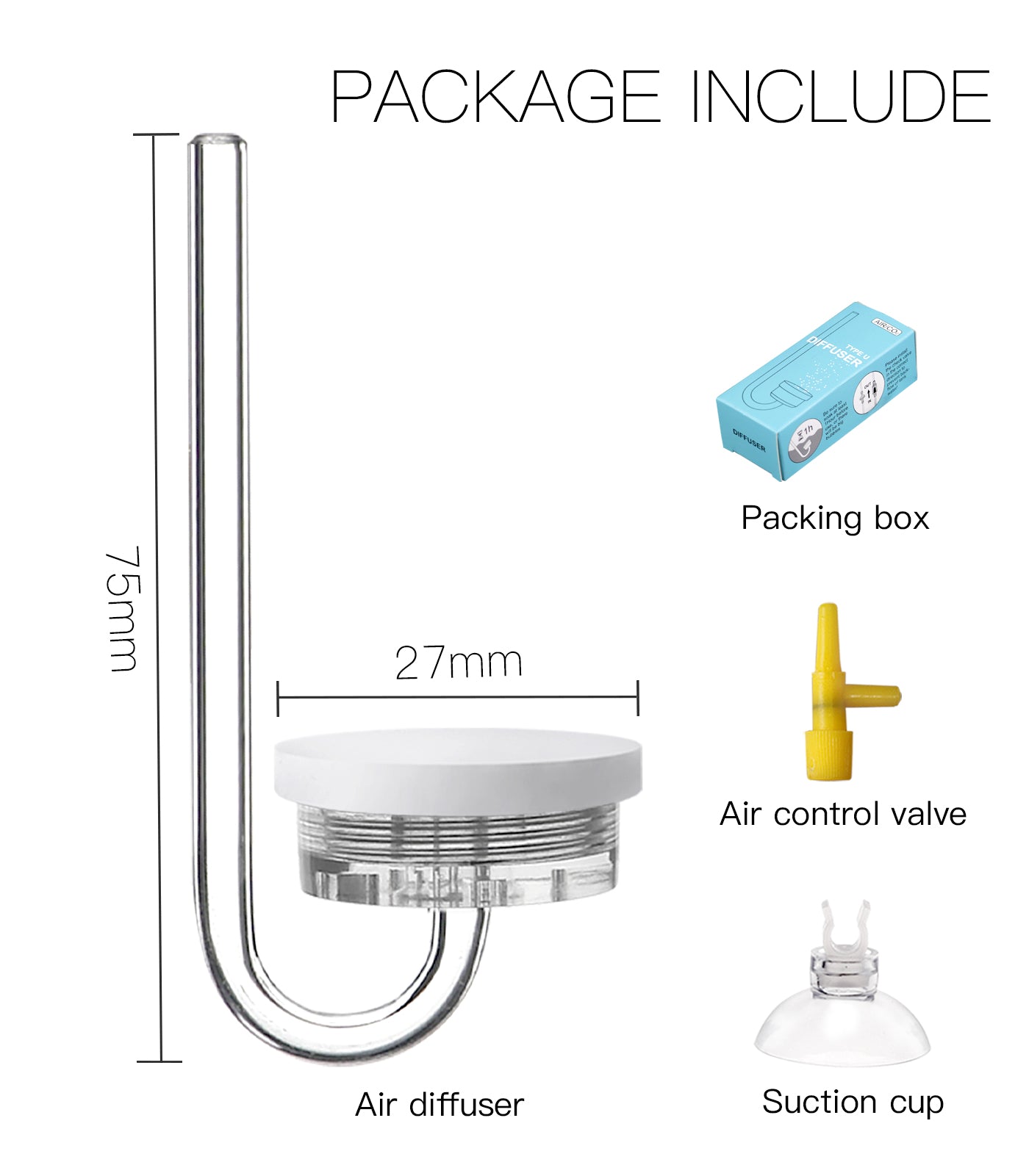 Aquarium Air Diffuser for Fish Tank Air Bubbler for mini Tank