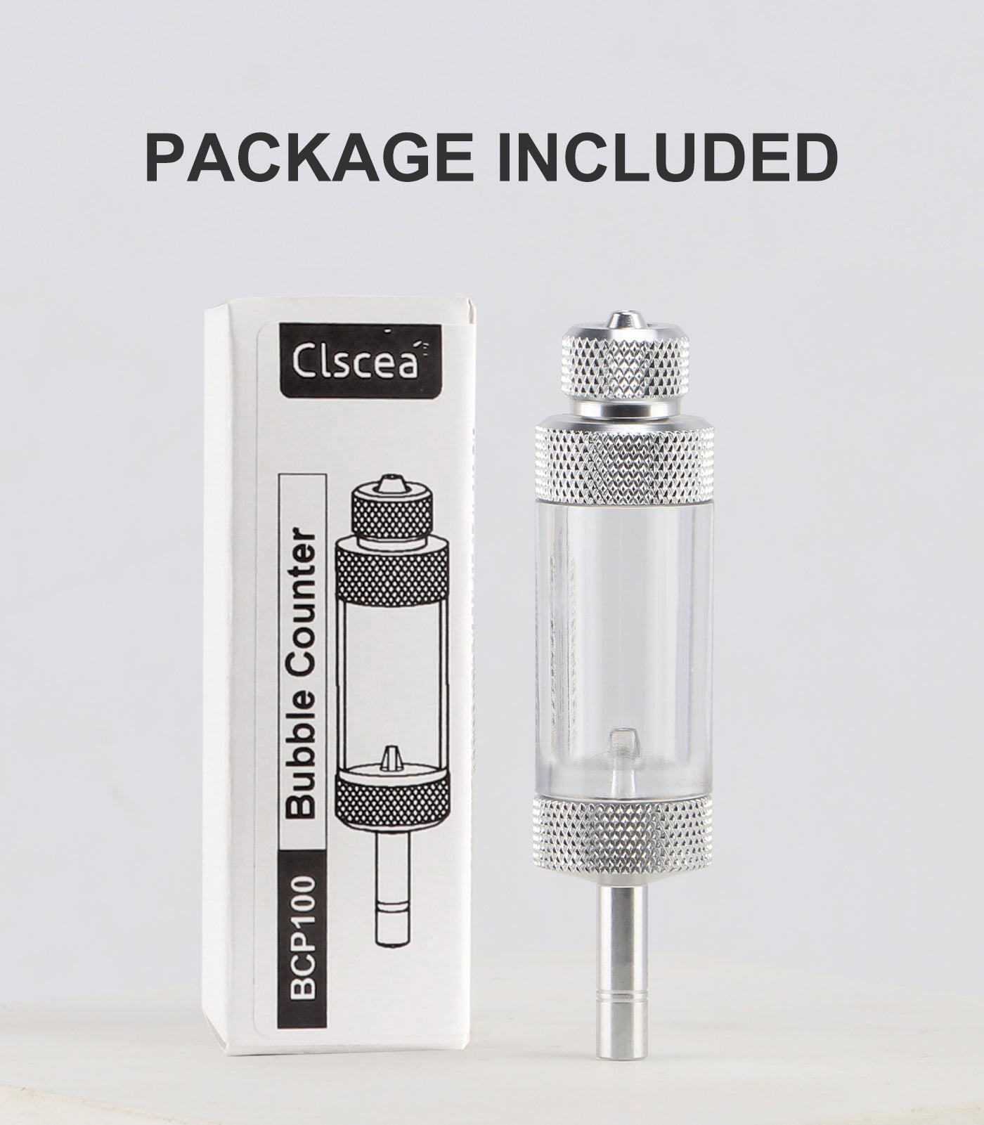 CO2 Bubble Counter with Check Valve for CO2 Generator Regulator Planted Aquarium Quick-Plug Connection