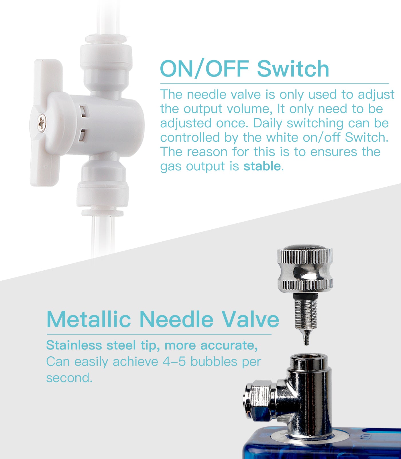 CO2 Kit for Aquarium - DIY System and Diffuser 2-in-1 Design G500-Blue