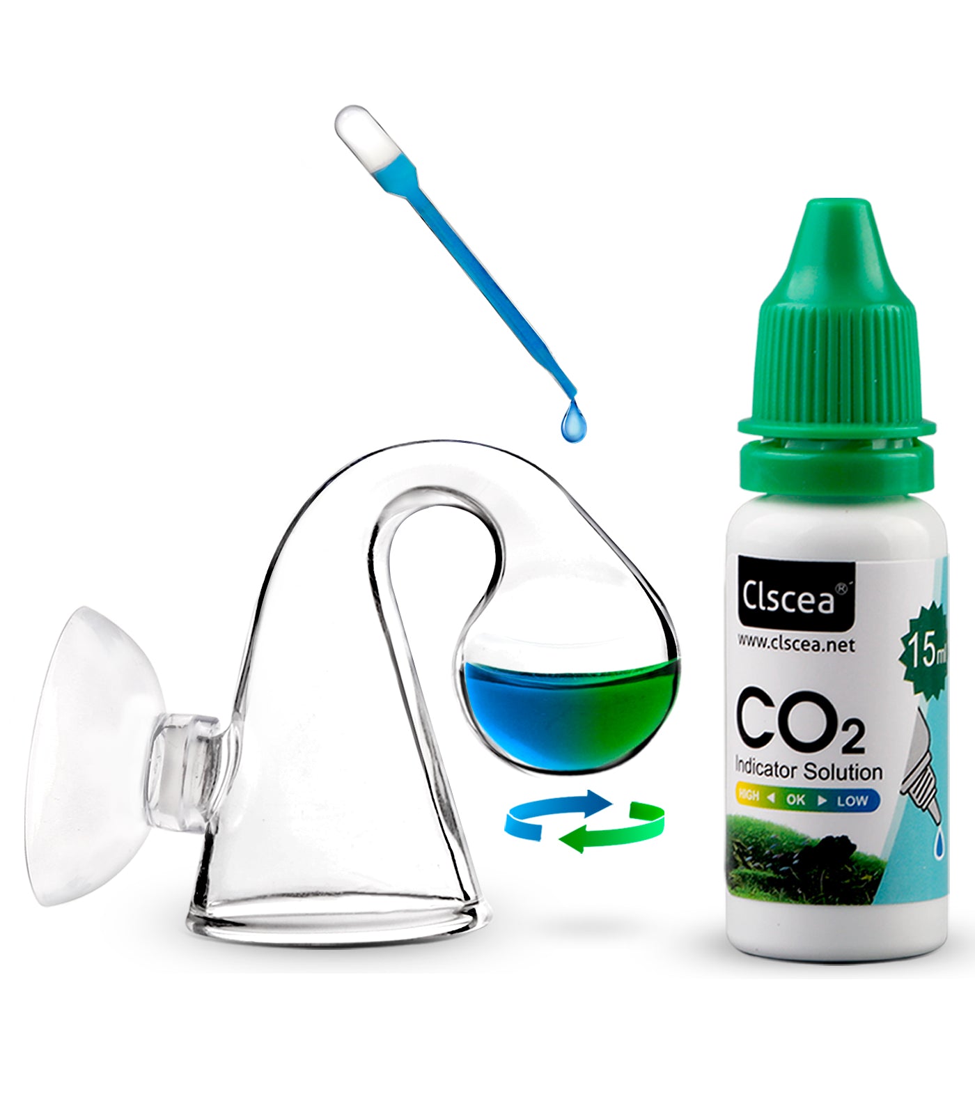 Aquarium CO2 Drop Checker CO2 Indicator (Glass Checker+15ml)
