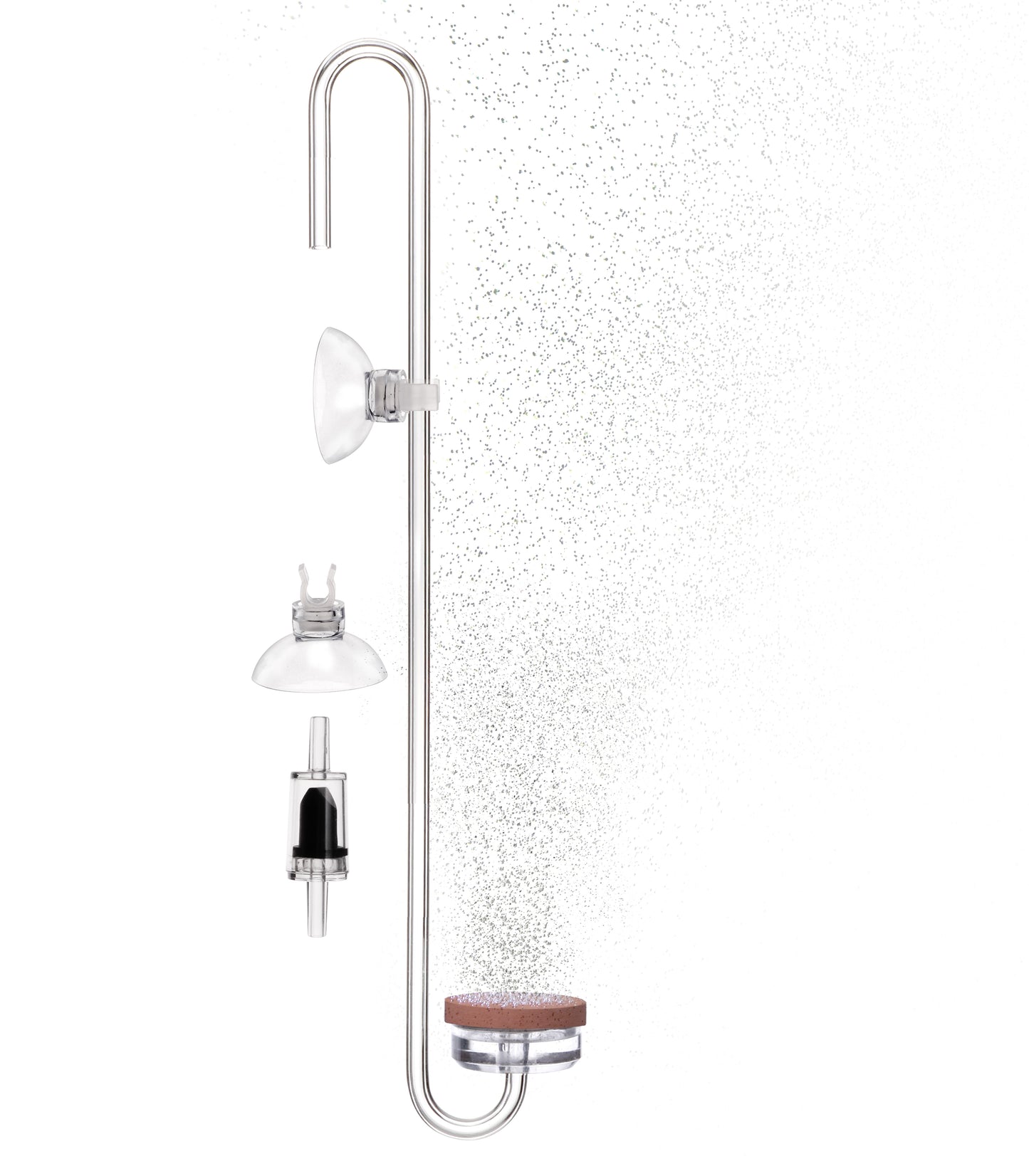 Acrylic CO2 Diffuser for Aquarium Planted Tank, Hooked version-20cm