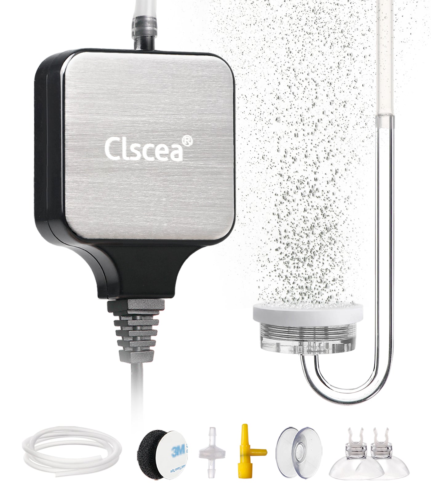 Small Air Pump for Fish Tank Aquarium Aerator for 1-15 G Super Quiet 1.5 Watts, Complete kit