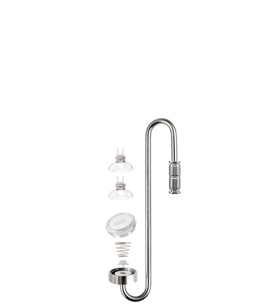 Clscea Aquarium CO2 Stainless Steel Diffuser, S-Hook CO2 Atomizer with Built-in Check Valve and Replaceable Disc for Aquarium Plant Tank, 20cm (S)