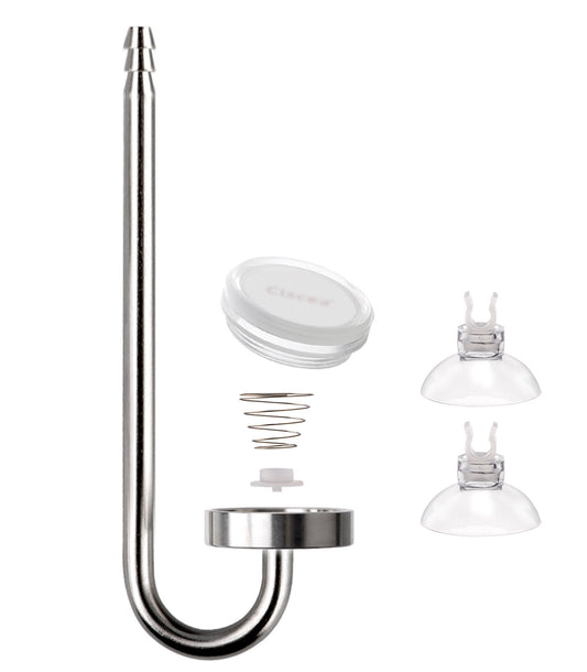 Clscea CO2 Stainless steel diffuser, CO2 Atomizer with Built-in Check Valve and Replaceable Disc for Aquarium Plant Tank