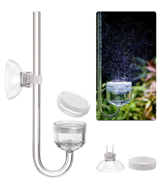 Clscea Acrylic CO2 Diffuser with Integrated Bubble Counter for Aquarium Plants (S)