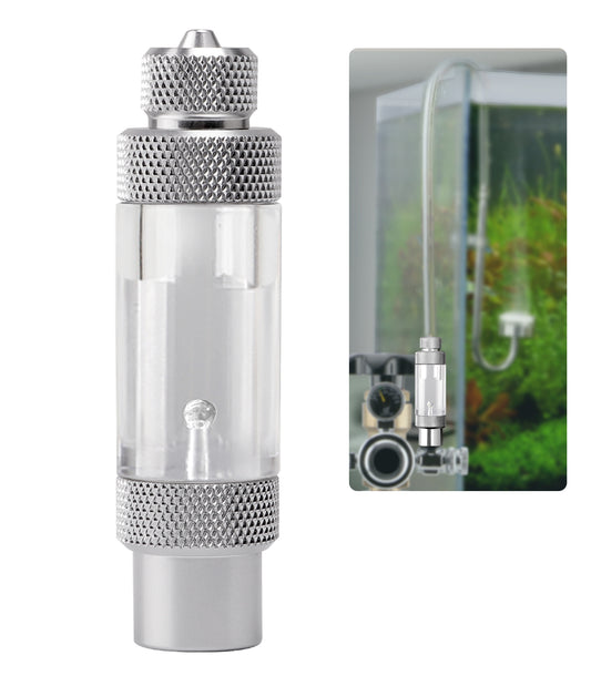 Aquarium CO2 Bubble Counter with Built-in Check Valve for CO2 Generator Regulator, Single Head
