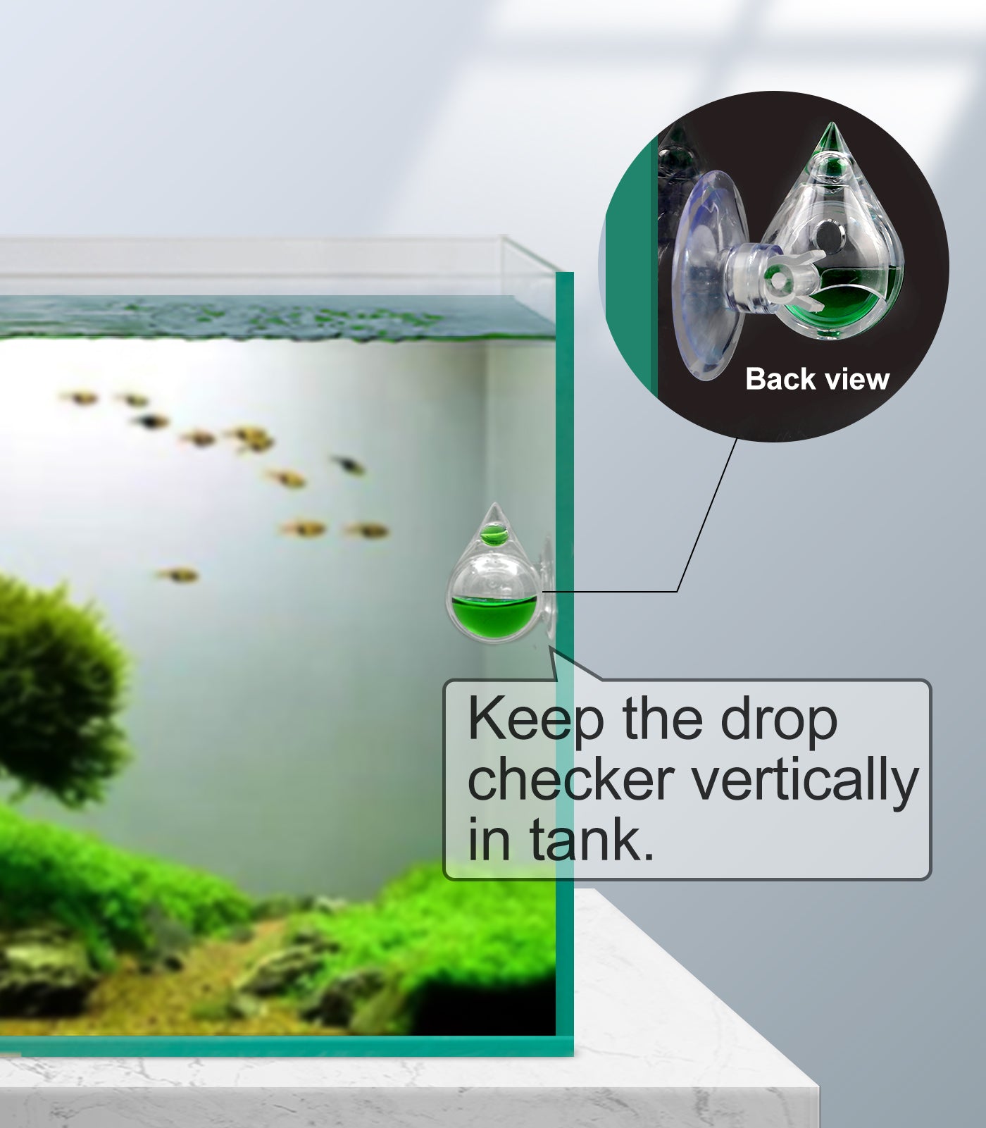 Aquarium CO2 Acrylic Drop Checker CO2 Indicator (Tear Drop & 15ml)