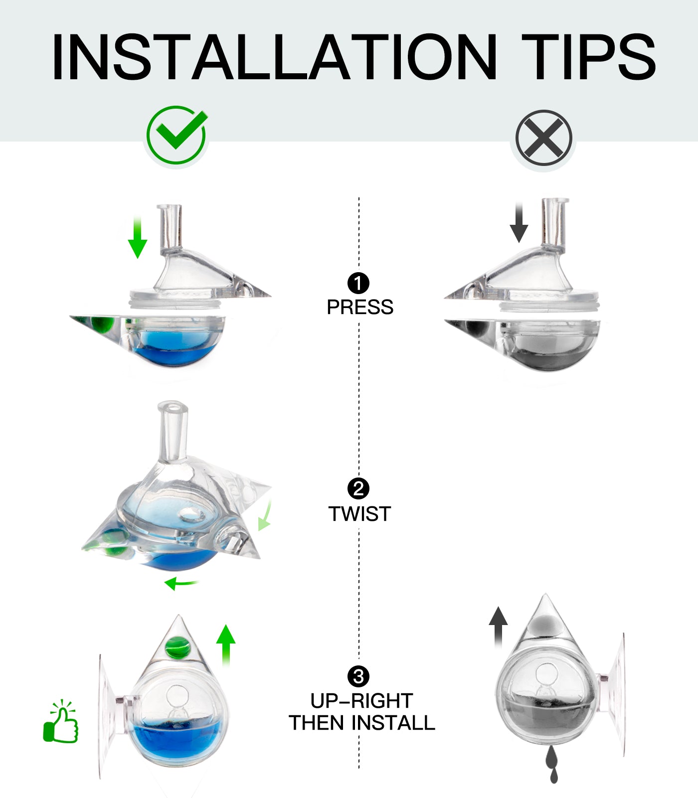 Aquarium CO2 Acrylic Drop Checker CO2 Indicator (Tear Drop & 15ml)