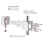 External Inline CO2 Diffuser Atomizer Aluminum Alloy for Planted Aquarium 12 mm