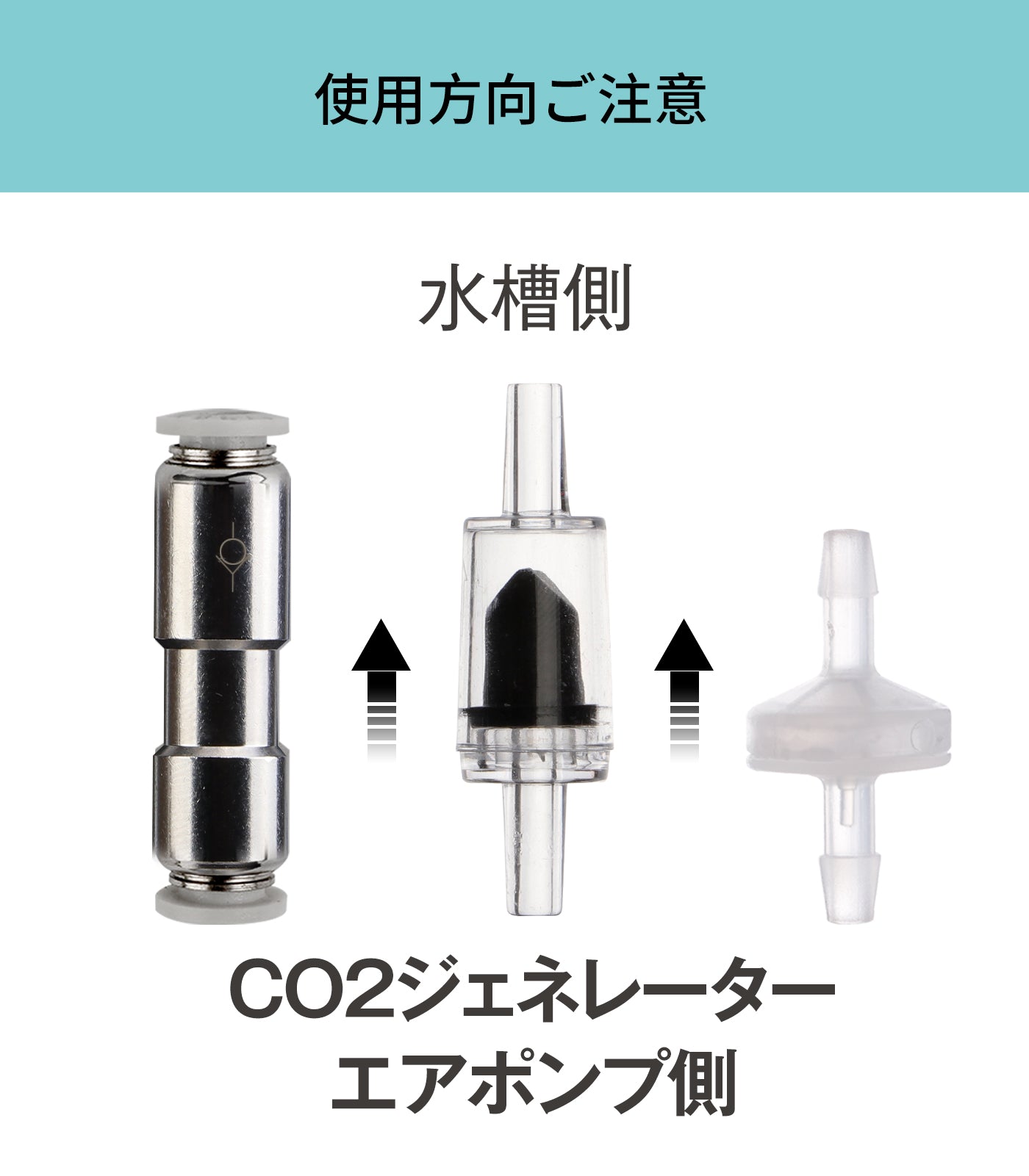 Clscea 水槽用 CO2用逆流防止弁 エアーポンプ逆流防止弁 3個セット