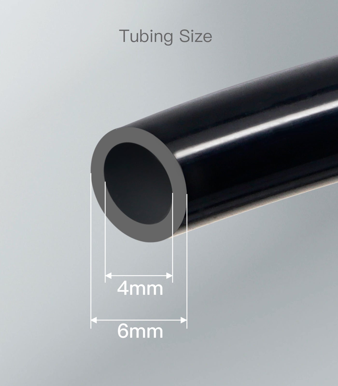 Aquarium Premium CO2 Proof Tubing PU Rigid Tube 4/6mm 5 Meters (16ft),Black