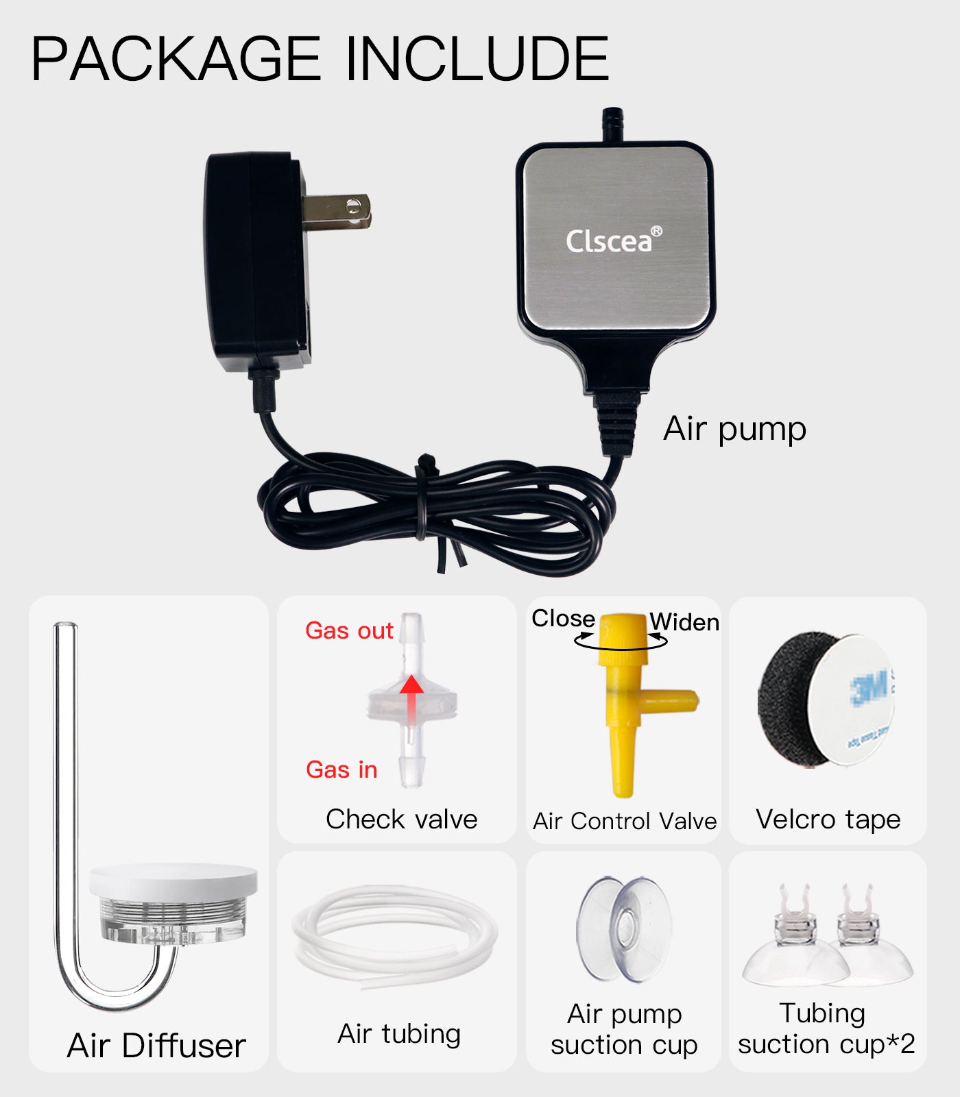 Small Air Pump for Fish Tank Aquarium Aerator for 1-15 G Super Quiet 1.5 Watts, Complete kit