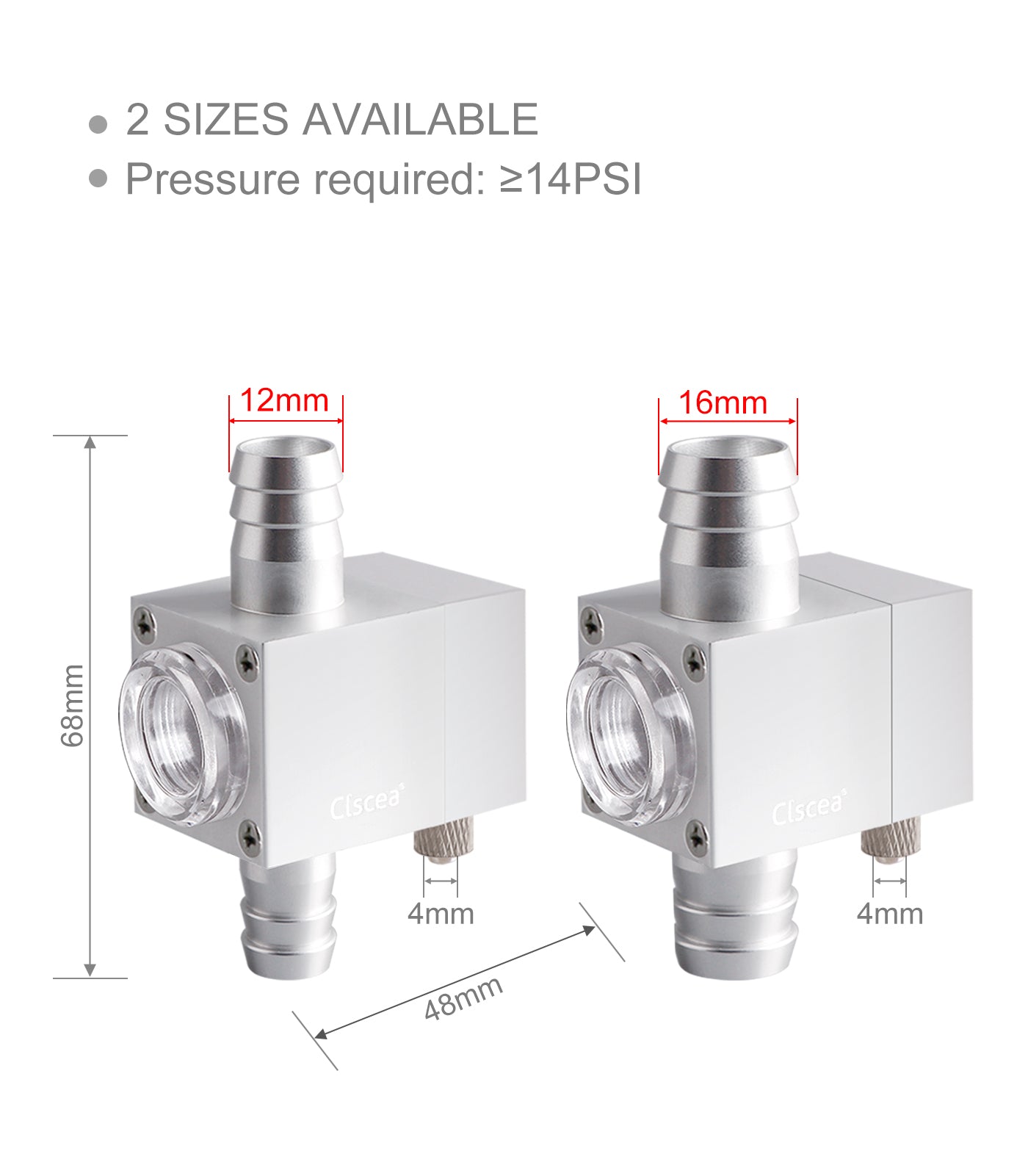 miniインライン型ディフューザー 外部強制添加 CO2拡散器16㎜