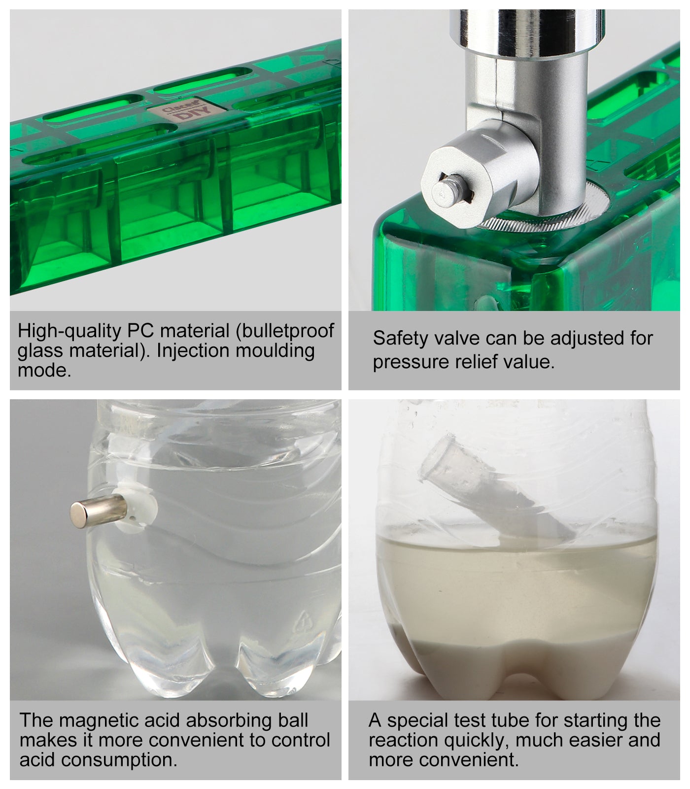 Clscea G500 水草水槽用 DIY co2ジェネレーター 二酸化炭素 CO2システム co2添加 化学式co2 co2 セット(グリーン色)