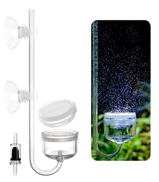 Acrylic CO2 Diffuser with Integrated Bubble Counter for Aquarium Plants (L)